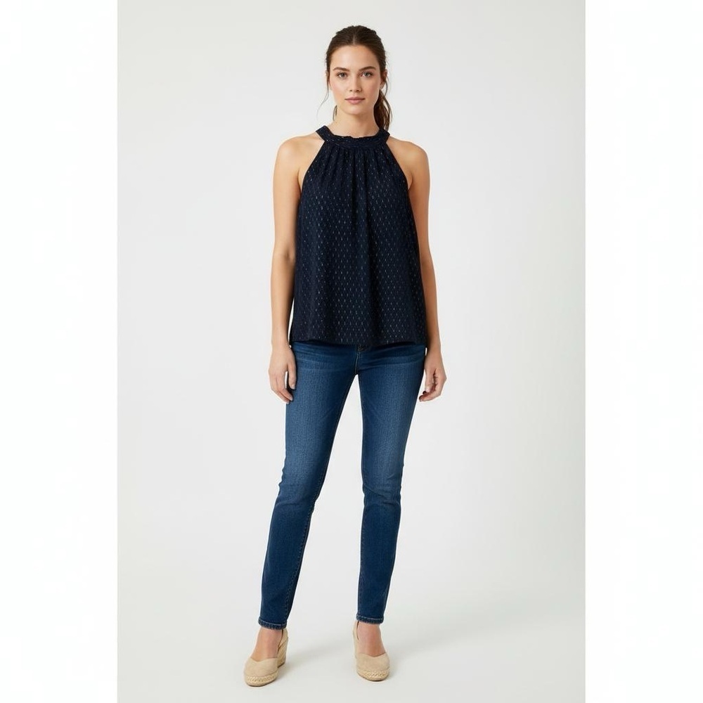J.Crew factory Black and Gold Sleeveless Tie-Back Top size 4